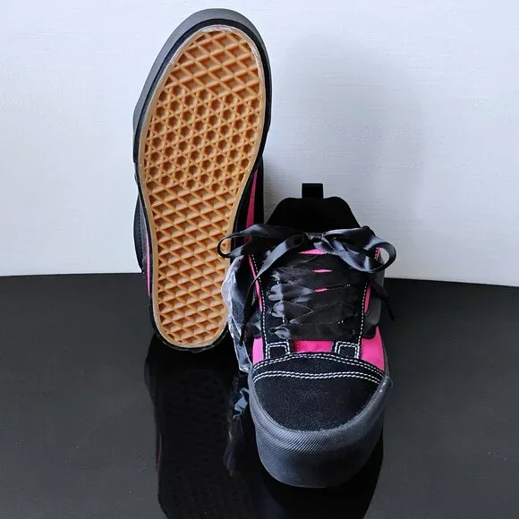 Vans Women's Knu Stack Suede Platform in Striking Combination Black / Fuchsia - Picture 11 of 12